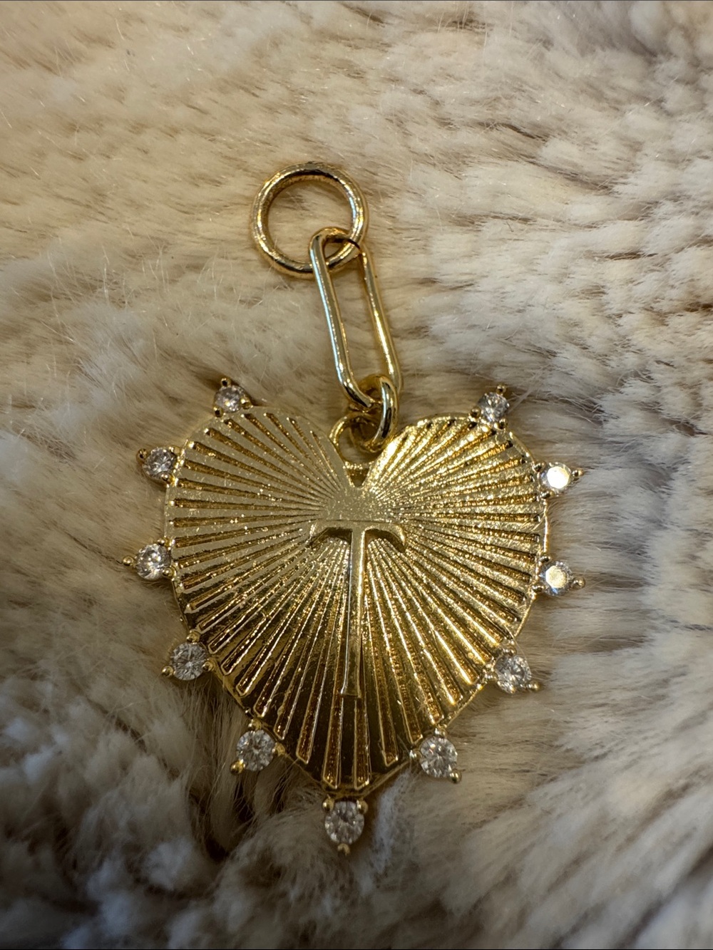 Gold Heart T Pendant Charm with Crystal Accents Shopbop Anthropologie